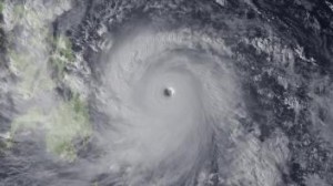 View of typhoon from space