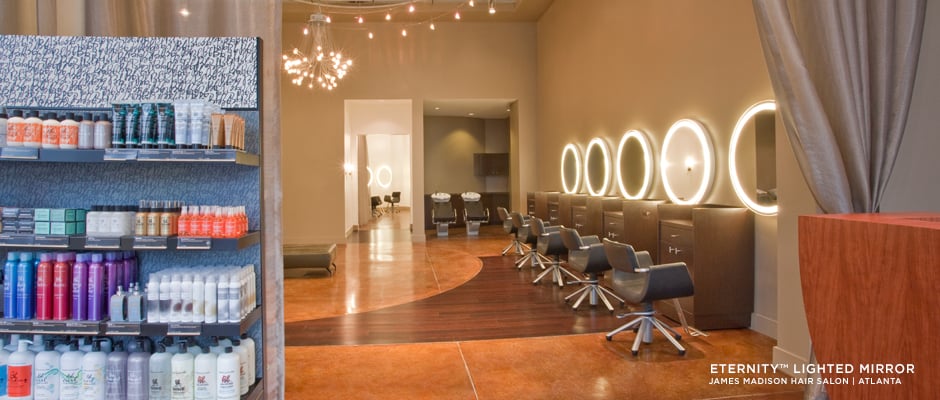Electric Mirror salon and spa projects Integrity Lighted Mirrors at NH2 Salon