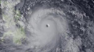 View of typhoon from space