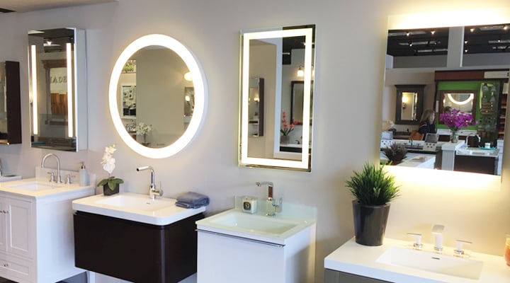 Lighted Mirrors and Mirrored Cabinet at Studio41