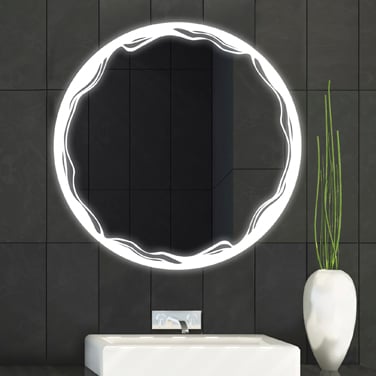 Unique lighted mirrors with laser design