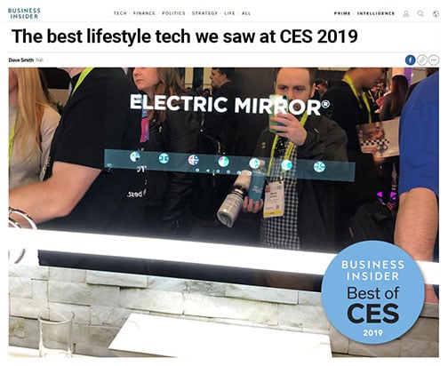 Business Insider's article about Electric Mirror's Savvy Home smart mirror at CES