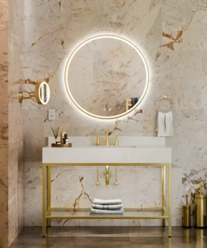 Brilliance LED Lighted Mirror Brushed Brass